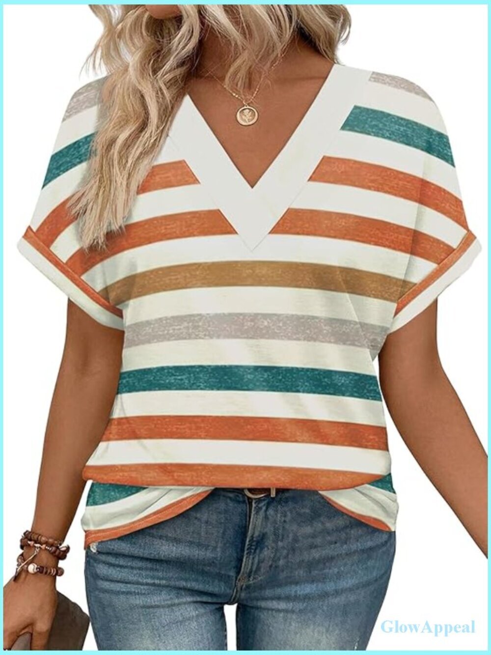 Dolman Sleeve V-Neck Summer Top, Loose Fit, OEKO-TEX Certified Polyester Blend